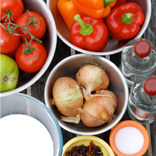 Tomato and Pepper Chutney Ingredients