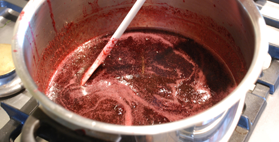 How to make jam - stir in the sugar